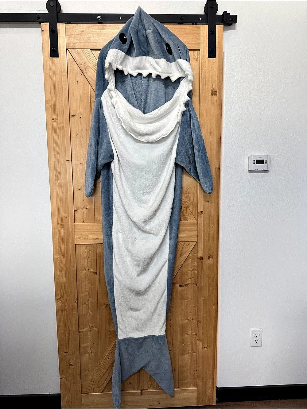 Blue & White Shark Hooded Blanket